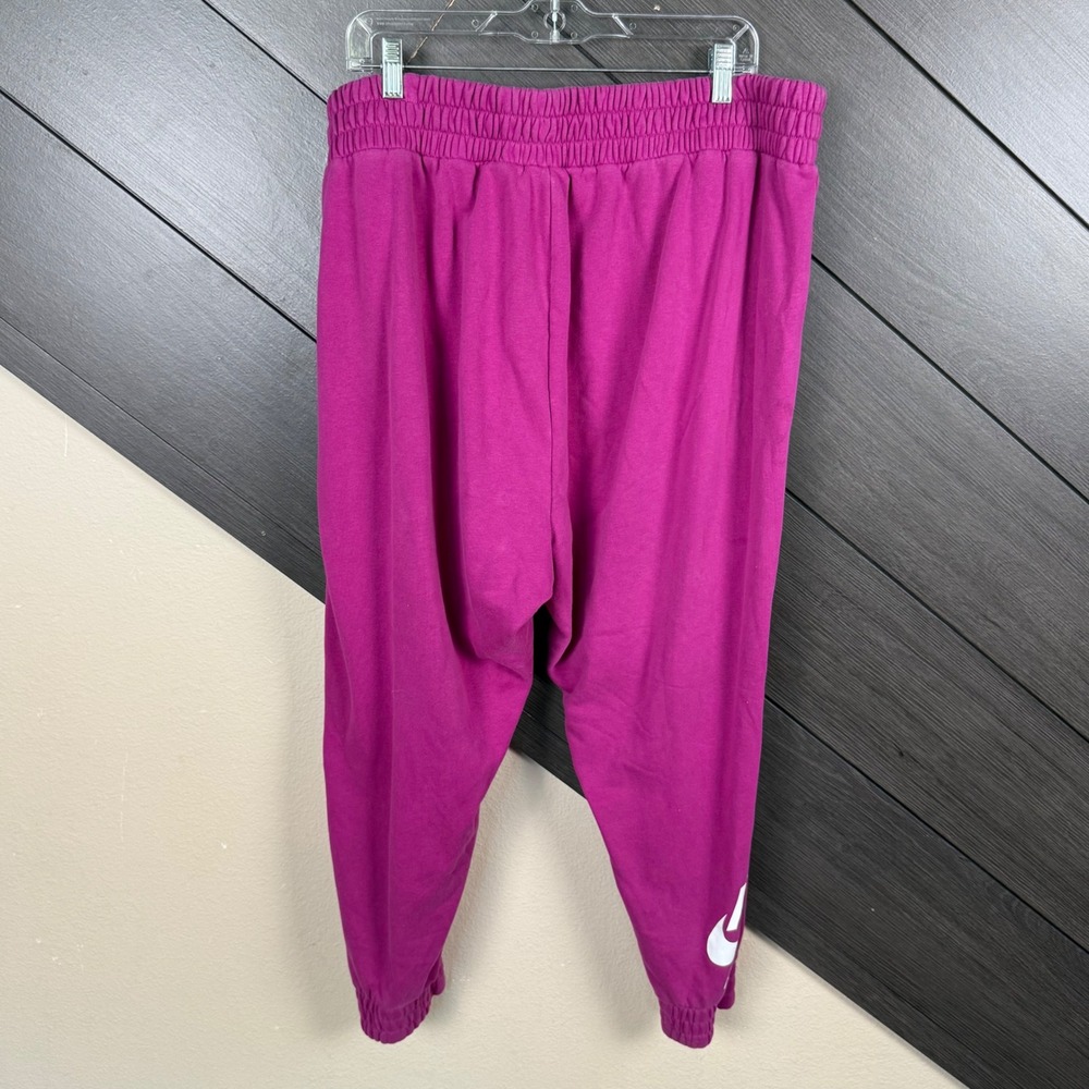 Nike Air Women's 2X Magenta Pink Jogger Sweatpants Logo Zip Pockets Athletic - Picture 4 of 6